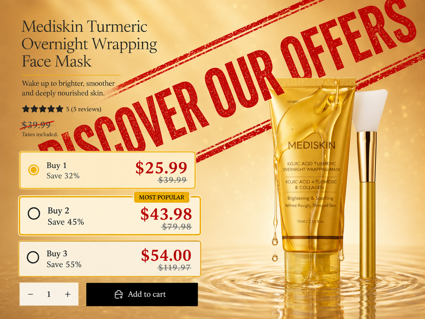 Mediskin Turmeric Overnight Wrapping Face Mask